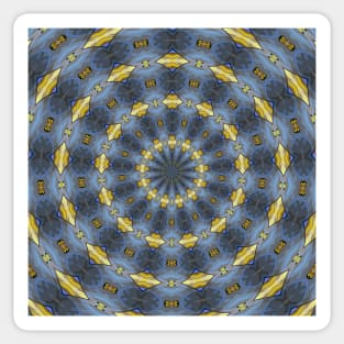 Gray and gold Kaleidoscope pattern Sticker